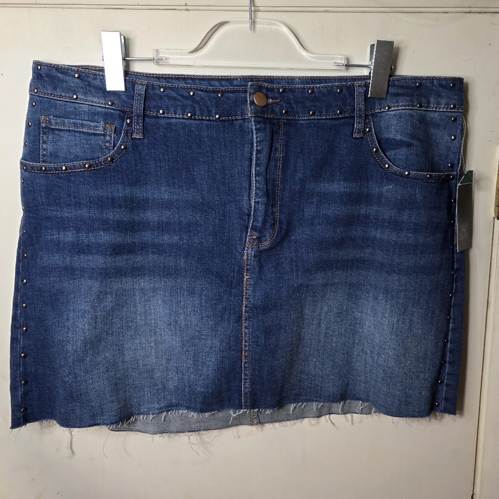NWT Wild Fable Blue Denim Jean Skirt With Studs Plus Size 18W